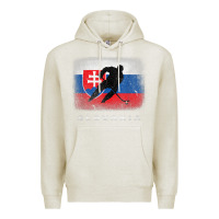 Oatmeal Heather Slovakia Ice Hockey Slovak Flag Premium Hoodie - InspiraDesign