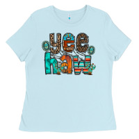 Baby Blue yee haw Ladies Tee - RacoonDesign