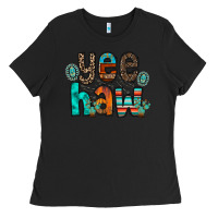 Black yee haw Ladies Tee - RacoonDesign