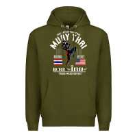 Army Green thailand american flag muay thai boxing train hard repeat t shirt Premium Hoodie - InspiraDesign