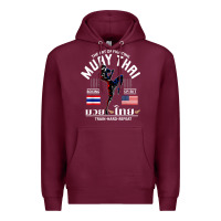 Burgundy thailand american flag muay thai boxing train hard repeat t shirt Premium Hoodie - InspiraDesign