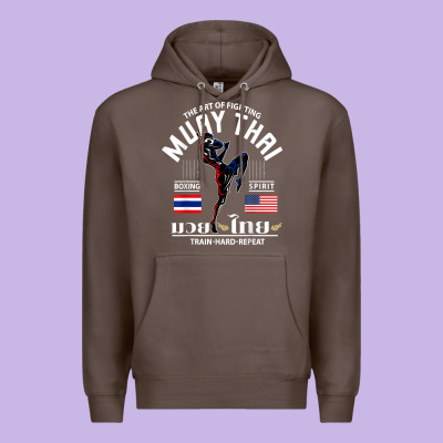 Thailand American Flag Muay Thai Boxing Train Hard Repeat T Shirt Premium Hoodie Designed By Inspiradesign