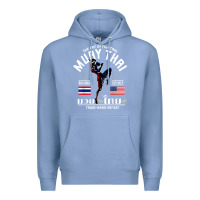 Colony Blue thailand american flag muay thai boxing train hard repeat t shirt Premium Hoodie - InspiraDesign