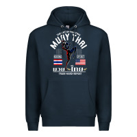Navy thailand american flag muay thai boxing train hard repeat t shirt Premium Hoodie - InspiraDesign