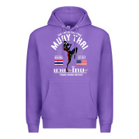 Purple thailand american flag muay thai boxing train hard repeat t shirt Premium Hoodie - InspiraDesign