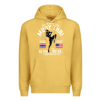 Antique Gold thailand american flag muay thai boxing train hard repeat t shirt Premium Hoodie - InspiraDesign