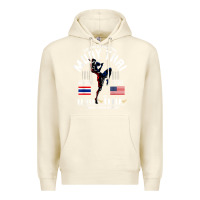 Sandshell thailand american flag muay thai boxing train hard repeat t shirt Premium Hoodie - InspiraDesign