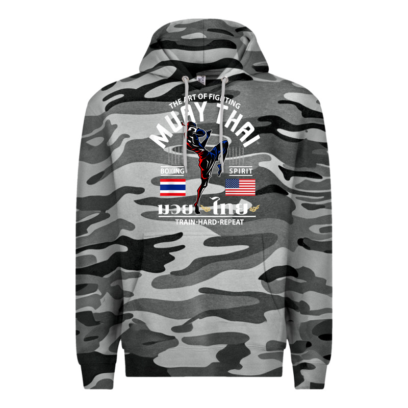 Thailand American Flag Muay Thai Boxing Train Hard Repeat T Shirt Premium Hoodie by InspiraDesign | Teevron