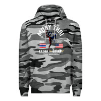 Slate Camo thailand american flag muay thai boxing train hard repeat t shirt Premium Hoodie - InspiraDesign