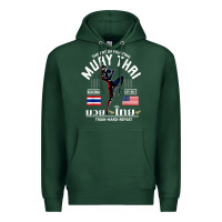 Sports Green thailand american flag muay thai boxing train hard repeat t shirt Premium Hoodie - InspiraDesign