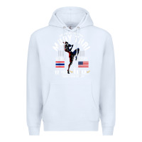White thailand american flag muay thai boxing train hard repeat t shirt Premium Hoodie - InspiraDesign