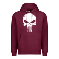 Burgundy the punisher skull Premium Hoodie - InspiraDesign