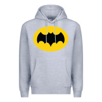 Heather Grey adam west bat Premium Hoodie - InspiraDesign