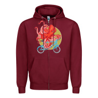 Burgundy Cycling octopus Zipper Hoodie - Bettercallsaul