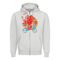 Dove Grey Cycling octopus Zipper Hoodie - Bettercallsaul