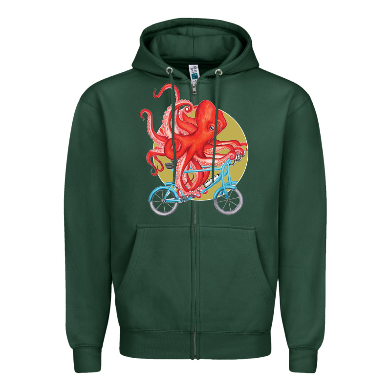 Cycling Octopus Zipper Hoodie by Bettercallsaul | Teevron
