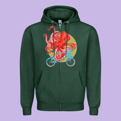 Cycling Octopus Zipper Hoodie Designed By Bettercallsaul