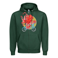 Sports Green Cycling octopus Zipper Hoodie - Bettercallsaul