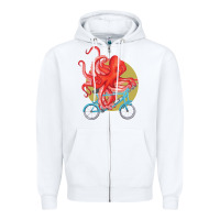 White Cycling octopus Zipper Hoodie - Bettercallsaul