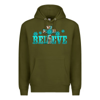 Army Green western turquoise's gemstones cross believe Premium Hoodie - BarkalooDesign