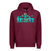 Burgundy western turquoise's gemstones cross believe Premium Hoodie - BarkalooDesign