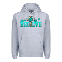 Heather Grey western turquoise's gemstones cross believe Premium Hoodie - BarkalooDesign