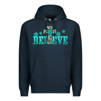 Navy western turquoise's gemstones cross believe Premium Hoodie - BarkalooDesign