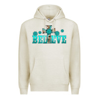 Oatmeal Heather western turquoise's gemstones cross believe Premium Hoodie - BarkalooDesign