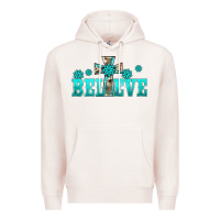 Pale Pink western turquoise's gemstones cross believe Premium Hoodie - BarkalooDesign