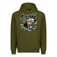 Army Green Danny Phantom Coming Through Brick Wall Premium Hoodie - InspiraDesign