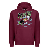 Burgundy Danny Phantom Coming Through Brick Wall Premium Hoodie - InspiraDesign