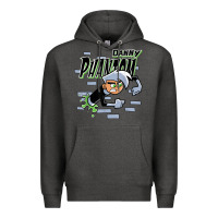 Charcoal Heather Danny Phantom Coming Through Brick Wall Premium Hoodie - InspiraDesign