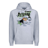 Heather Grey Danny Phantom Coming Through Brick Wall Premium Hoodie - InspiraDesign