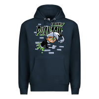 Navy Danny Phantom Coming Through Brick Wall Premium Hoodie - InspiraDesign