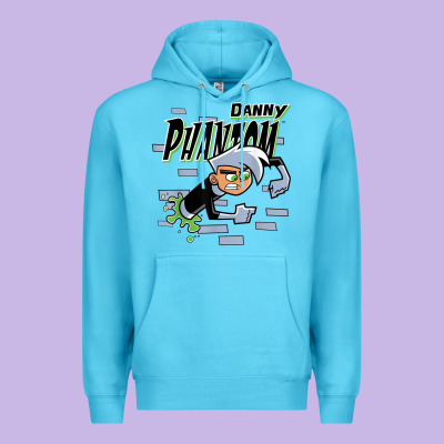 Danny Phantom Coming Through Brick Wall Premium Hoodie Designed By Inspiradesign
