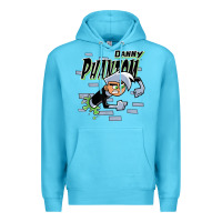 Ocean Blue Danny Phantom Coming Through Brick Wall Premium Hoodie - InspiraDesign