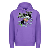 Purple Danny Phantom Coming Through Brick Wall Premium Hoodie - InspiraDesign