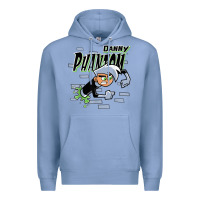 Colony Blue Danny Phantom Coming Through Brick Wall Premium Hoodie - InspiraDesign