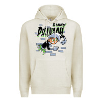 Oatmeal Heather Danny Phantom Coming Through Brick Wall Premium Hoodie - InspiraDesign