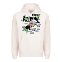Pale Pink Danny Phantom Coming Through Brick Wall Premium Hoodie - InspiraDesign