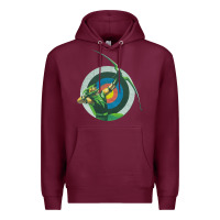 Burgundy Green Arrow DC, Green Arrow DC vintage, Green Arrow DC art, Green Arro Premium Hoodie - InspiraDesign
