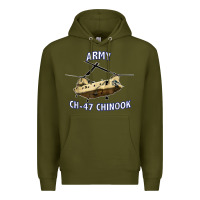 Army Green ARMY CH-47 CHINOOK HELICOPTER Premium Hoodie - InspiraDesign
