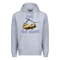 Heather Grey ARMY CH-47 CHINOOK HELICOPTER Premium Hoodie - InspiraDesign