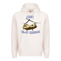 Pale Pink ARMY CH-47 CHINOOK HELICOPTER Premium Hoodie - InspiraDesign