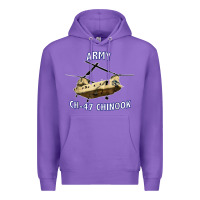 Purple ARMY CH-47 CHINOOK HELICOPTER Premium Hoodie - InspiraDesign