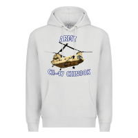 Dove Grey ARMY CH-47 CHINOOK HELICOPTER Premium Hoodie - InspiraDesign