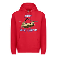 Red ARMY CH-47 CHINOOK HELICOPTER Premium Hoodie - InspiraDesign