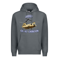 Rock ARMY CH-47 CHINOOK HELICOPTER Premium Hoodie - InspiraDesign