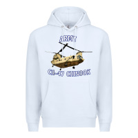 White ARMY CH-47 CHINOOK HELICOPTER Premium Hoodie - InspiraDesign