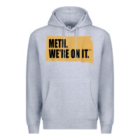 Heather Grey mens meth we're on it south dakota anti drugs campaign vintage t shirt Premium Hoodie - ArtChic